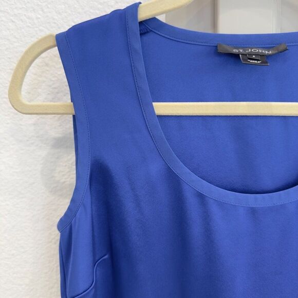 St. John Caviar Silk Violet Blue Tank Top Size 2 / XS - Picture 2 of 6